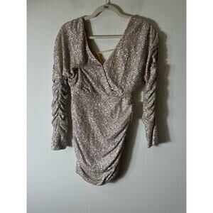 NWT Just Me Sequined Long Sleeve Mini Dress Sz S